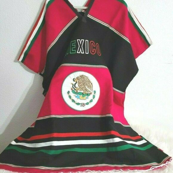 Mexican  Embroidered Jorongo Gabán Con Escudo Bordado Unisex - Picture 2 of 5